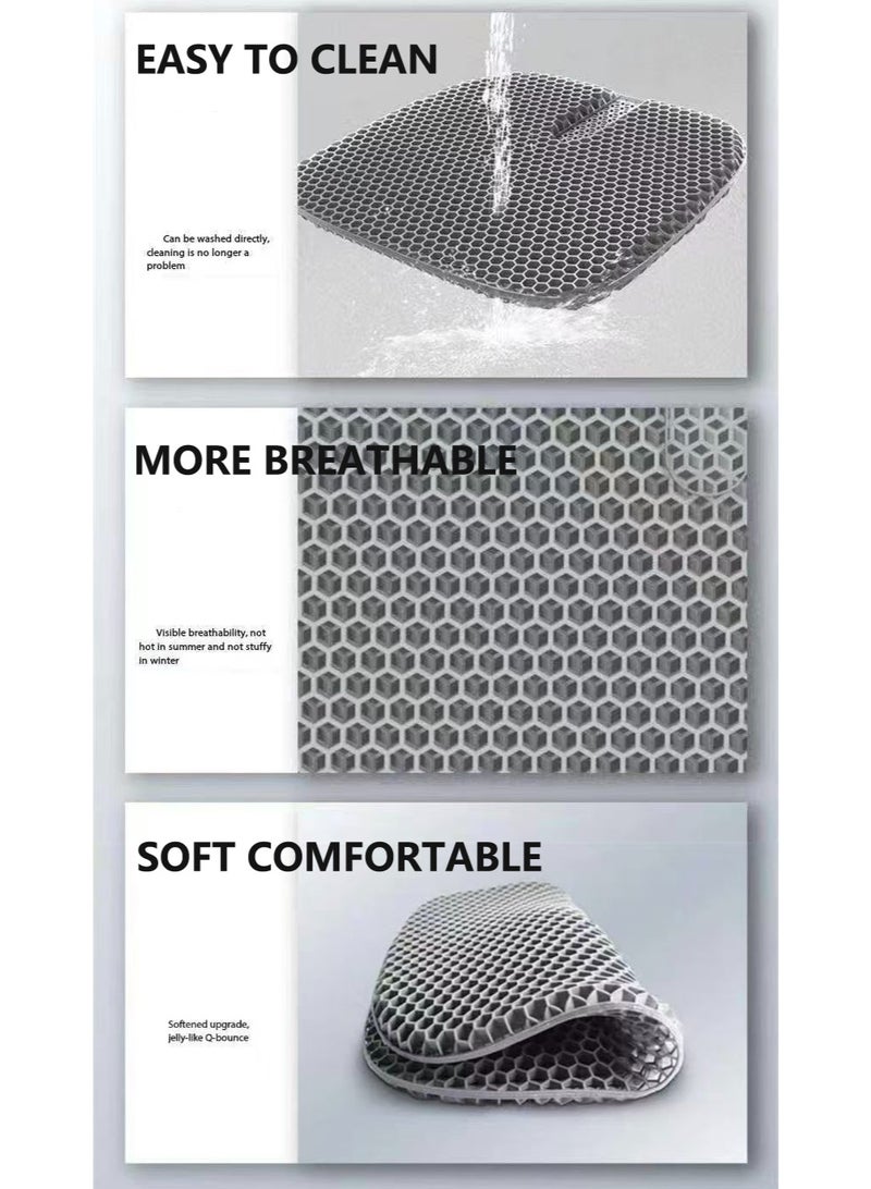 Relax Smart Car Honeycomb Seat Cushion | Breathable Gel Cushion for Pressure Relief, Comfortable Driving & Office Seating-Honeycomb Cushion | Easy-to-Clean, Ultra-Breathable & Soft Comfortable Seat Pad for Home & Office-Gel Honeycomb Seat Cushion | Pressure Relief, Breathable & Blood Circulation Support for Office & Home - Image 4