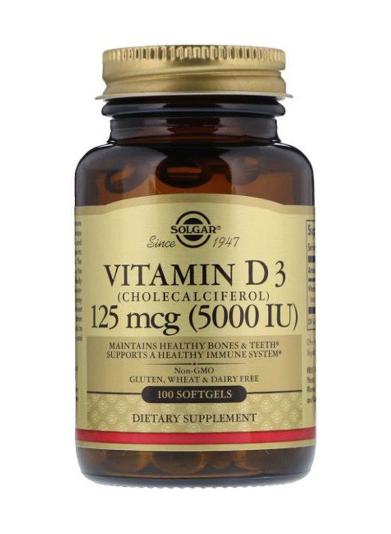 Vitamin D3 Dietary Supplement 125 mcg - 100 Softgels