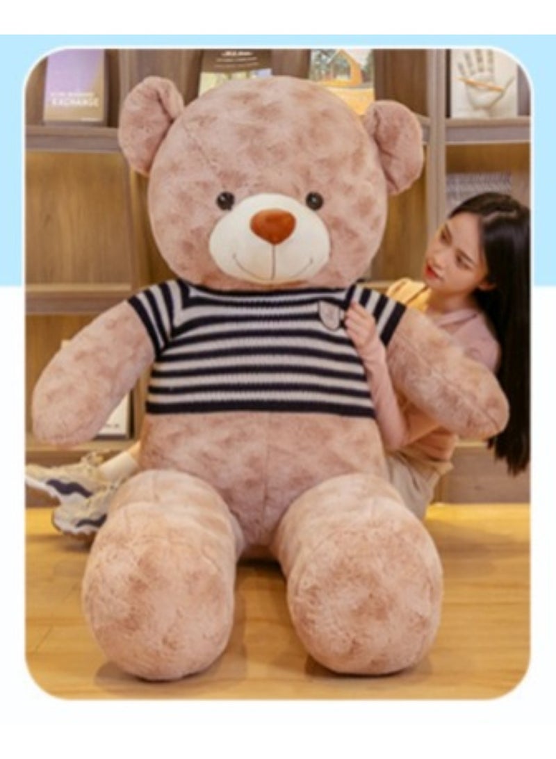 Huitich Dark Brown Plush Teddy Bear with Black and white striped sweater 80cm, 1.5kg  - Image 2