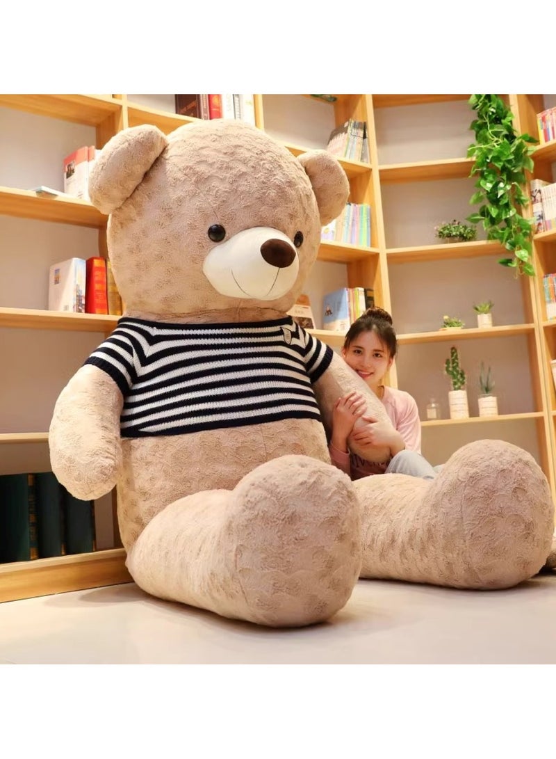 Huitich Dark Brown Plush Teddy Bear with Black and white striped sweater 80cm, 1.5kg  - Image 4