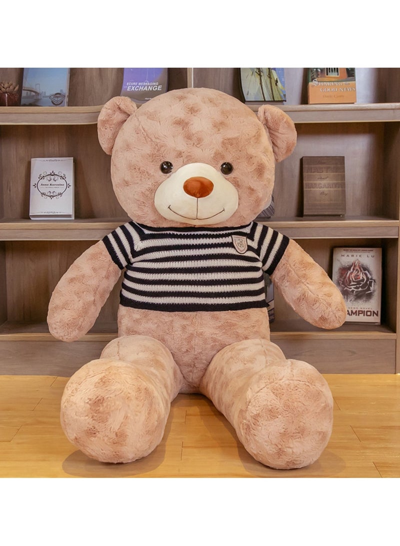Huitich Dark Brown Plush Teddy Bear with Black and white striped sweater 80cm, 1.5kg  - Image 5