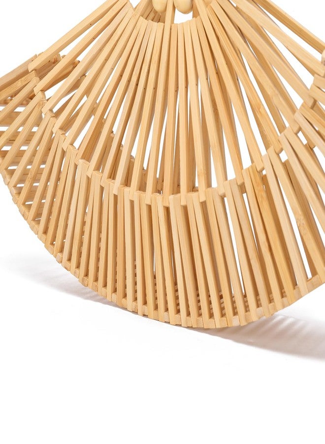 Molodo Bamboo Purses for Women Natural Bamboo Acrylic Handle Clutch Small Tote Elegant Evening Bag for Vacation Wedding Travel - Image 4