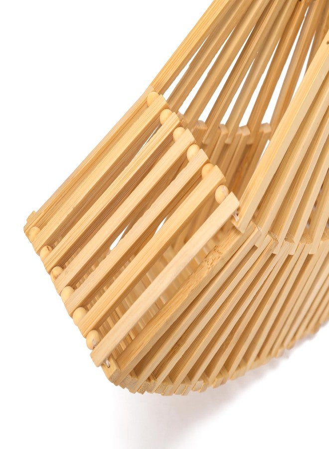 Molodo Bamboo Purses for Women Natural Bamboo Acrylic Handle Clutch Small Tote Elegant Evening Bag for Vacation Wedding Travel - Image 3