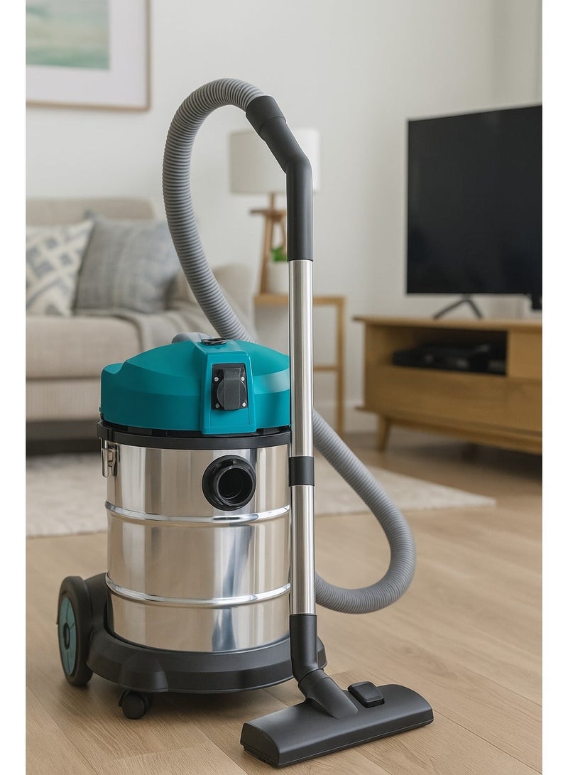 TOTAL Wet & Dry Industrial Vacuum Cleaner 1400W 30L HEPA Filter with Hose, Floor Brush & Crevice Tool TVC14301 - Image 4
