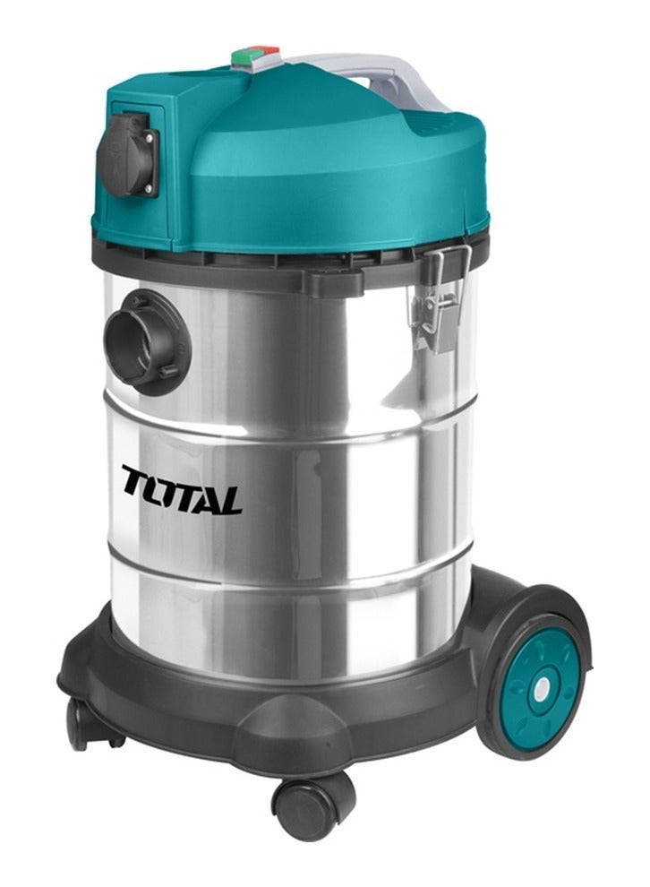 TOTAL Wet & Dry Industrial Vacuum Cleaner 1400W 30L HEPA Filter with Hose, Floor Brush & Crevice Tool TVC14301 - Image 1