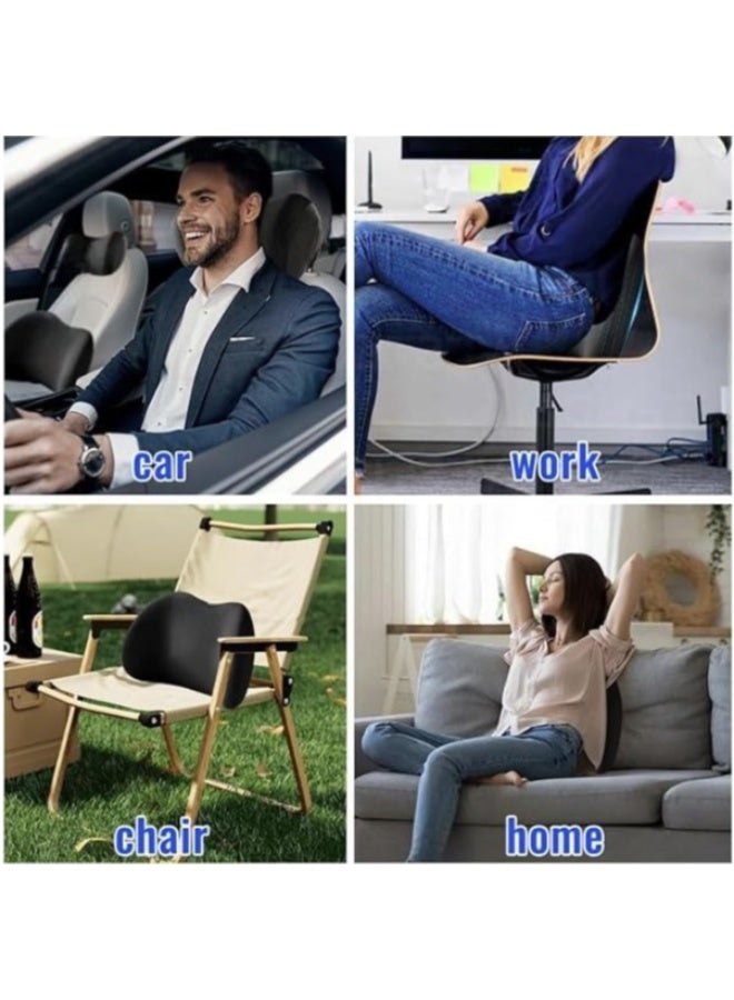 Memory Foam Lumbar Support Pillow for Office and Gaming Chairs, Ergonomic Back Cushion for Car Seats, Spinal Alignment and Pain Relief - Image 5
