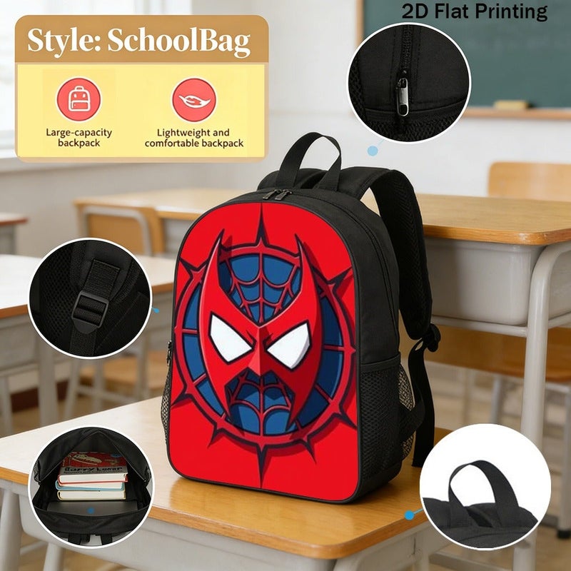 Daily Stylized Spider Man Mask Logo Backpack Durable Lightweight 2D Flat Print for work outdoor travel for Unisex - Image 2