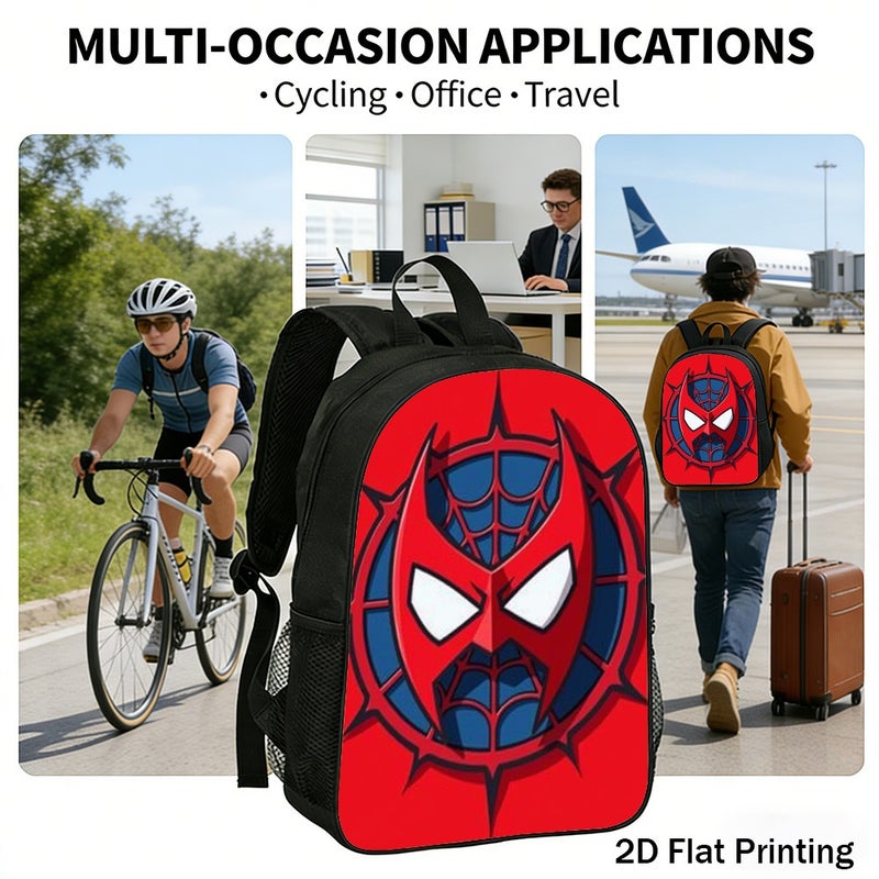 Daily Stylized Spider Man Mask Logo Backpack Durable Lightweight 2D Flat Print for work outdoor travel for Unisex - Image 5