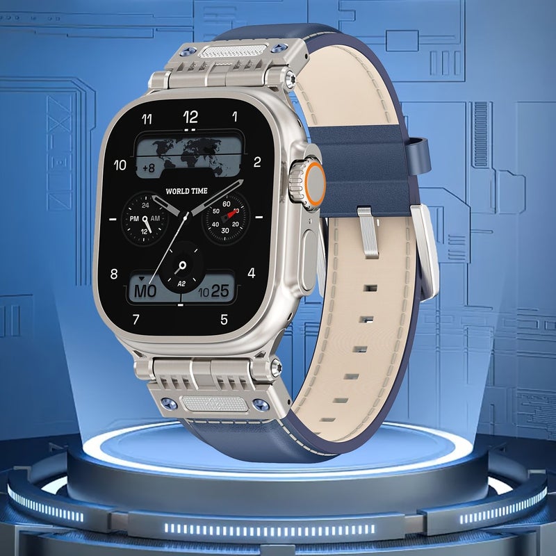 Genuine Strap for Apple Watch Ultra Series 49mm Light Brown Rugged Stainless Steel Metal Connectors - Image 3