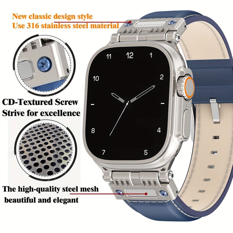 Genuine Strap for Apple Watch Ultra Series 49mm Light Brown Rugged Stainless Steel Metal Connectors - Image 4