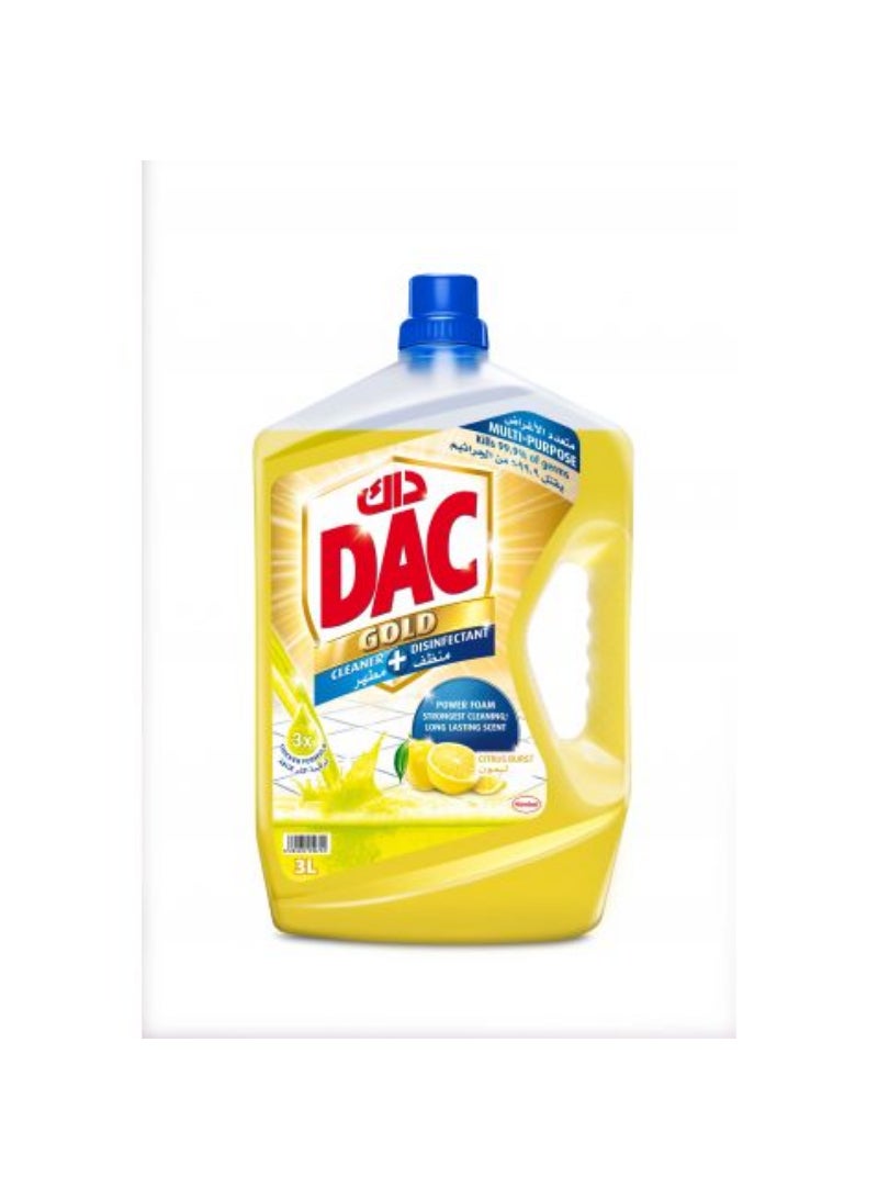 Dac Disinfectant Gold Citrus Burst 3Ltr