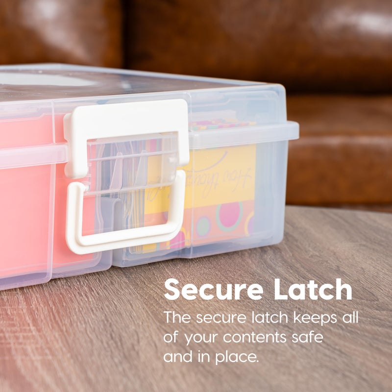 IRIS USA 4" x 6" Photo Storage Craft Keeper, 2 Pack, Main Container with 16 Organization Cases for Pictures, Crafts, Scrapbooking, Stationery Storage, Protection and Organization, Clear - Image 4