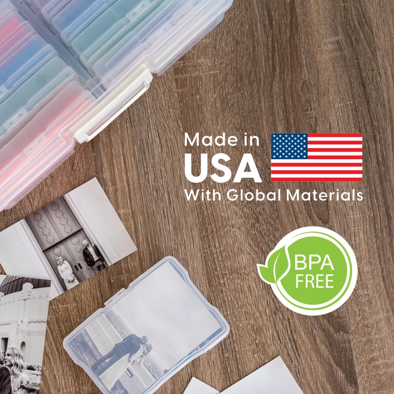 IRIS USA 4" x 6" Photo Storage Craft Keeper, 2 Pack, Main Container with 16 Organization Cases for Pictures, Crafts, Scrapbooking, Stationery Storage, Protection and Organization, Clear - Image 5