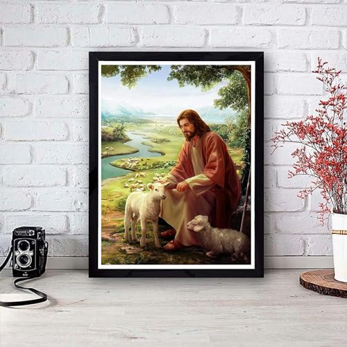 mrpwnle Diamond Painting Kits for Adults-Jesus Diamond Art Kits for Adults Beginners, 5D Diamond Painting Jesus, DIY Full Drill Christ Diamond Painting Gem Art Crafts Kit Home Decor 12x16in - Image 2