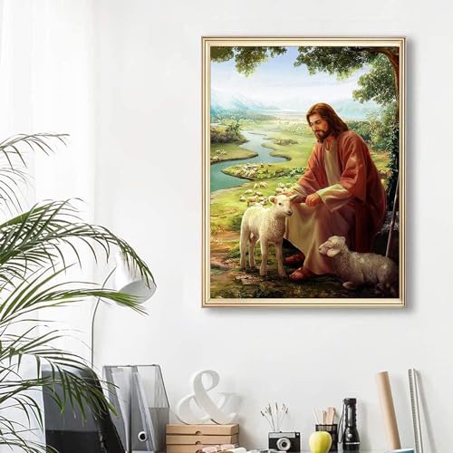 mrpwnle Diamond Painting Kits for Adults-Jesus Diamond Art Kits for Adults Beginners, 5D Diamond Painting Jesus, DIY Full Drill Christ Diamond Painting Gem Art Crafts Kit Home Decor 12x16in - Image 3