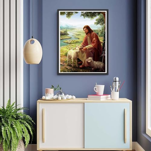 mrpwnle Diamond Painting Kits for Adults-Jesus Diamond Art Kits for Adults Beginners, 5D Diamond Painting Jesus, DIY Full Drill Christ Diamond Painting Gem Art Crafts Kit Home Decor 12x16in - Image 5