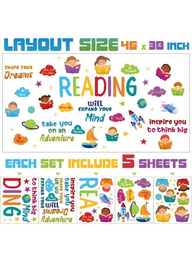 Leinuosen Kids Wall Decals Classroom Decals Colorful Inspirational Wall Decals Daycare Decals Playroom Wall Decor Motivational Wall Decals Positive Saying Sticker Splatter Wall Sticker?Reading?  - Image 4