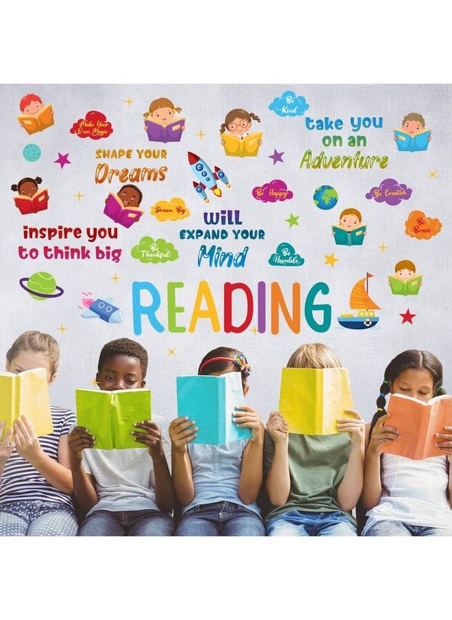 Leinuosen Kids Wall Decals Classroom Decals Colorful Inspirational Wall Decals Daycare Decals Playroom Wall Decor Motivational Wall Decals Positive Saying Sticker Splatter Wall Sticker?Reading?  - Image 5