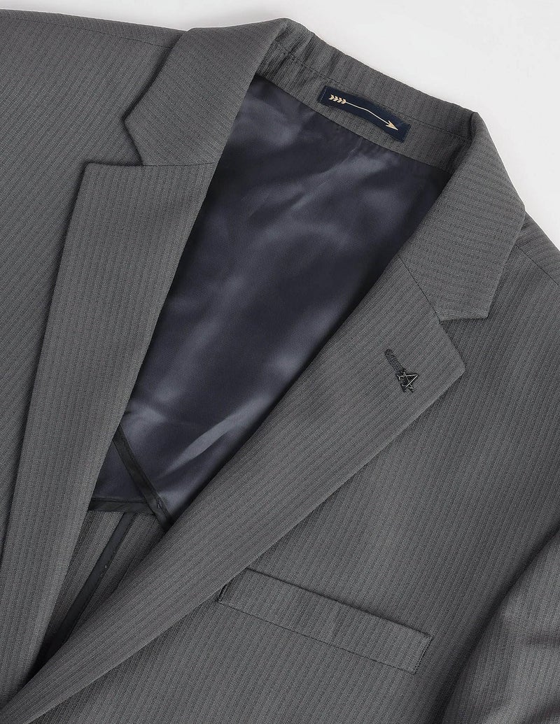 Arrow Patterned Weave Tailored Fit Blazer Grey - Image 3