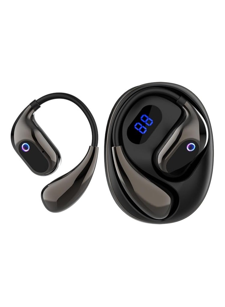 Real-Time AI Translator Earbuds 144 Languages Wireless Bluetooth, Open Ear Design with 25H Playtime with APP for Travel/Business/Learning, iOS Android Compatible - Black - Image 3