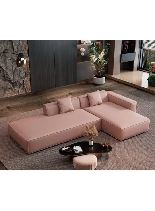 Modern L-Shaped Sectional Sofa in Pink - Image 1