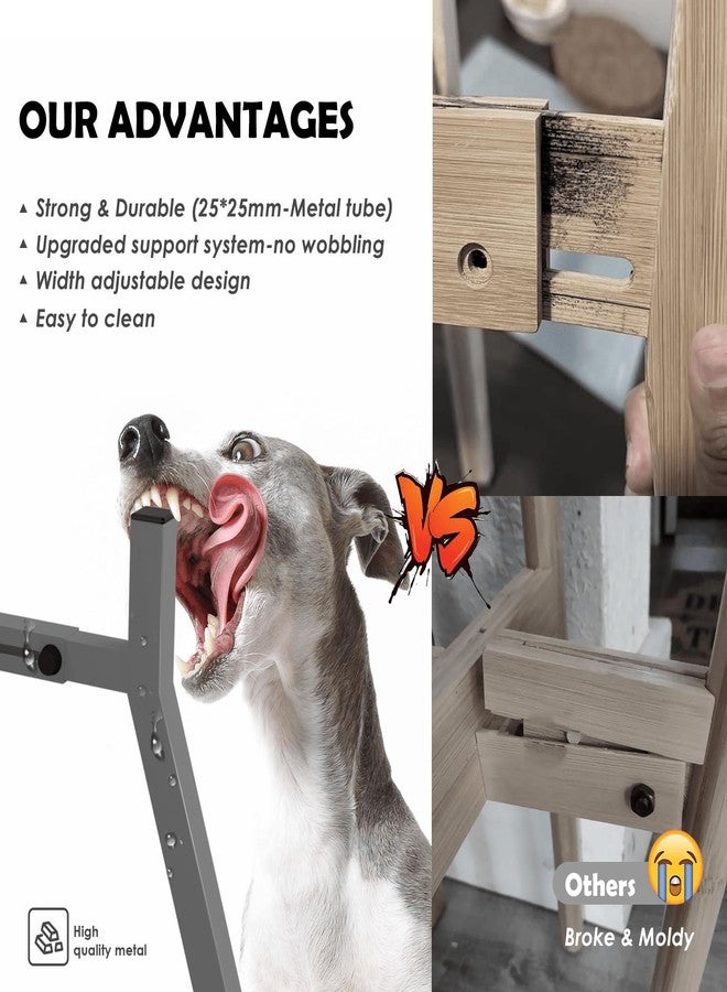 TIDANT Dog Bowl Stand, Adjustable Width for 7-10.6'' Bowls, Raised Dog Food & Water Bowls, 11'' Tall, Grey (Bowl Not Included) - Image 3