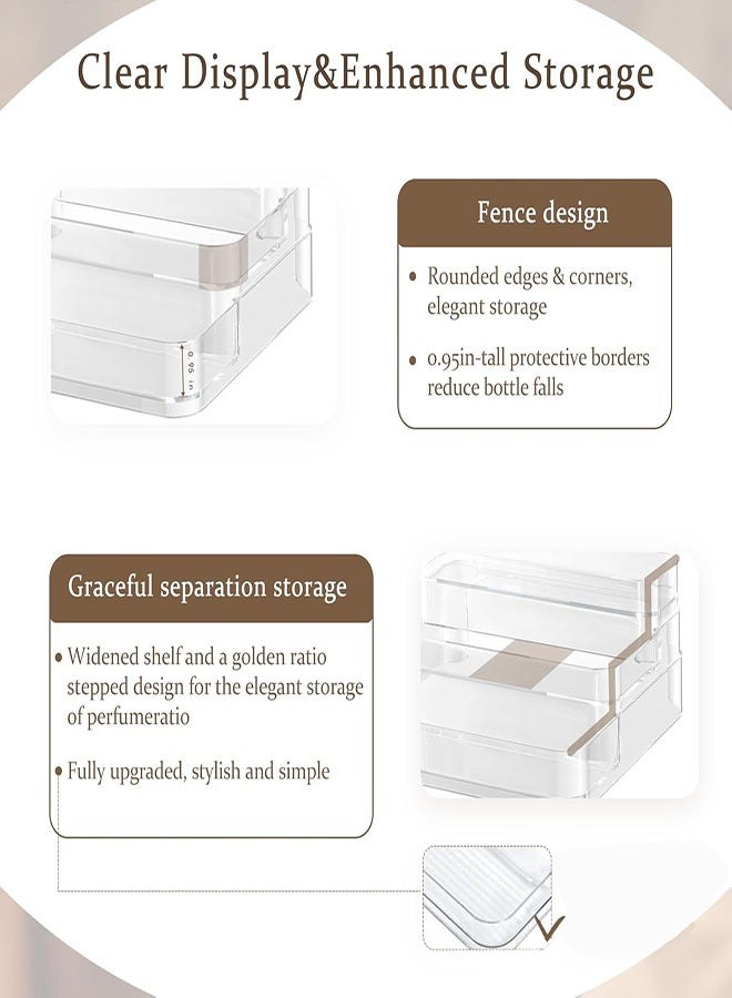 3 Tier Clear Display Riser Stand, Plastic Step Display Shelves, Tool-free Assembly, Organizer for Perfume, Figure, Cupcake, Dessert, Desktop Display Stand for Decor - Image 4