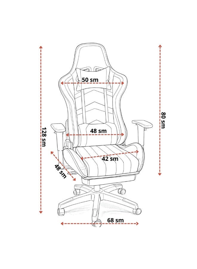 FURALUX Ergonomic Gaming Chair with Retractable Footrest – High Back Reclining Racing Style Gamer Chair with Adjustable Lumbar Support, Headrest & Height Control - Image 2