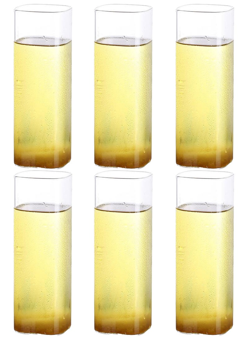 6-Piece Transparent Square Drinking Glasses – 480Ml Each, Modern Clear Glass Cups With Sleek Geometric Design For Coffee，Water, Juice & Daily Use - Image 1