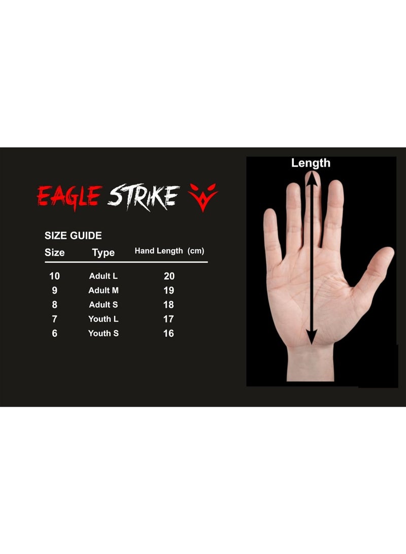 EAGLE STRIKE Soccer Goalie Gloves - Sizes 6 to 10, 4mm German Contact Grip Sticky Latex & Built-in Pro-Level Gloves Wrist Support - Image 4