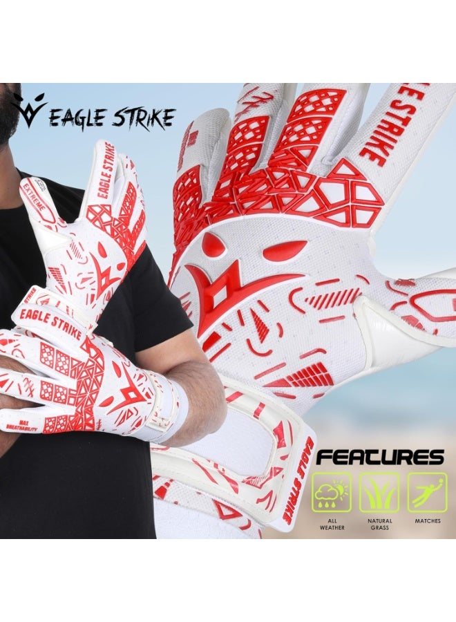 EAGLE STRIKE Soccer Goalie Gloves - Sizes 6 to 10, 4mm German Contact Grip Sticky Latex & Built-in Pro-Level Gloves Wrist Support - Image 3