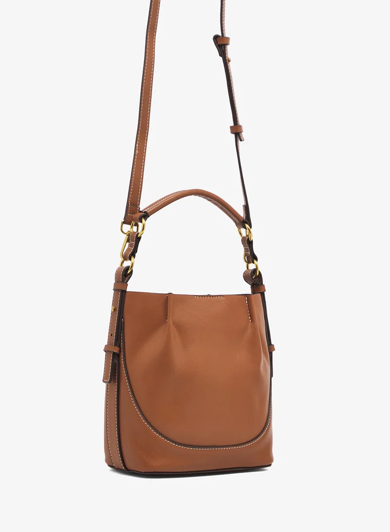 ELLA Brown bucket bag with top handle and pouch insert for Women | Best Price UAE