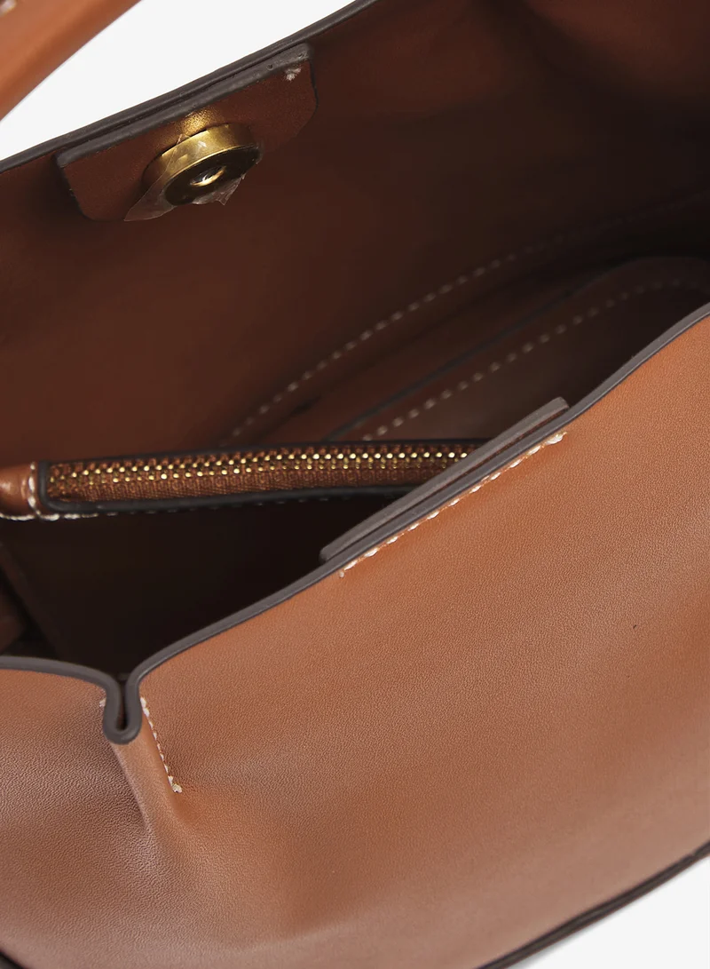 ELLA Brown bucket bag with top handle and pouch insert for Women | Best Price UAE