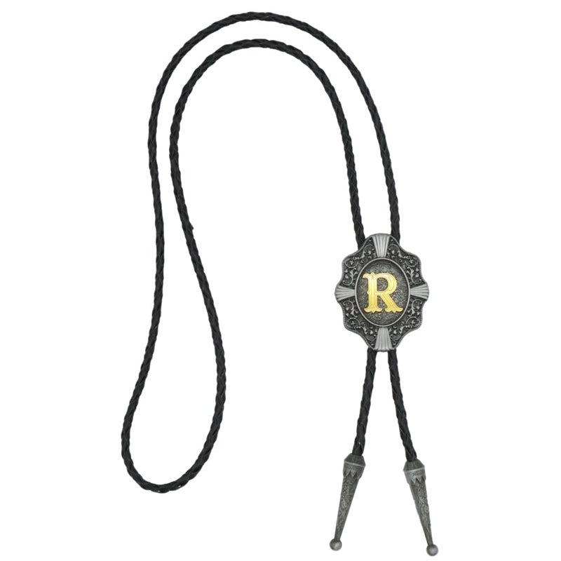 KECOL Mens Initial Letter Bolo Tie Western Cowboy Aalphabet A to Z Necktie for Men Women - Image 4