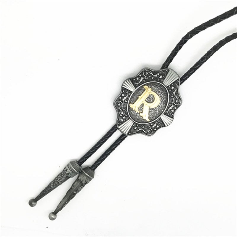 KECOL Mens Initial Letter Bolo Tie Western Cowboy Aalphabet A to Z Necktie for Men Women - Image 2