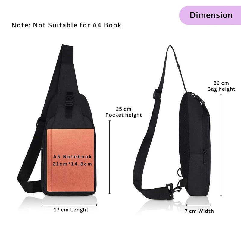 Wildhorn حقيبة كتف متقاطعة للرجال، حقيبة صدر أنيقة للرجال والنساء، حزام قابل للتعديل للسفر والأنشطة الخارجية - Image 3