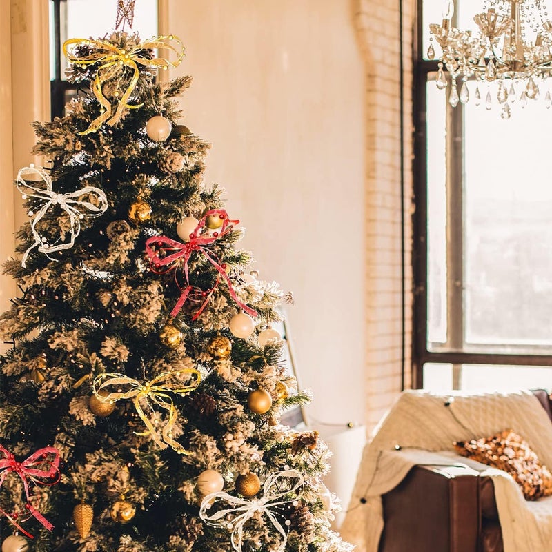 Zikra 11 Yards Red Beads Chain Ribbon Artificial Pearls String Beads Sheer Chiffon Satin 3 Strings Style for Garland Wedding Party Crafts Decoration Gift Wrapping Valentine's Day Bouquet Packaging - Image 4