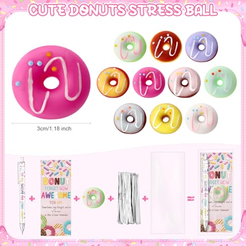 Sinload 30 Sets Donuts Gifts Bulk Donuts Graduation Party Favors Inspirational Mechanical Pencil Stress Ball and Cards Appreciation Gifts for Employee Coworkers Staff Nurses Week Teachers - Image 2