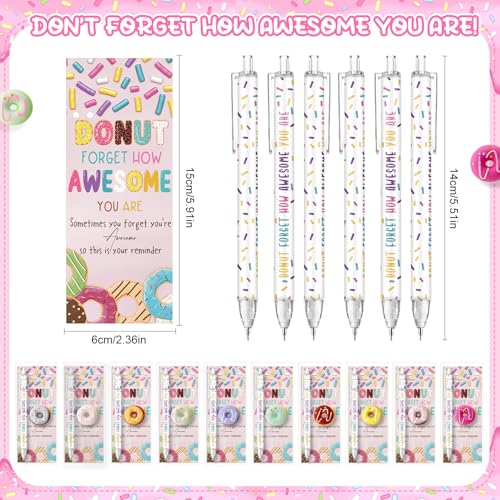 Sinload 30 Sets Donuts Gifts Bulk Donuts Graduation Party Favors Inspirational Mechanical Pencil Stress Ball and Cards Appreciation Gifts for Employee Coworkers Staff Nurses Week Teachers - Image 3