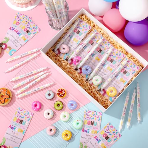 Sinload 30 Sets Donuts Gifts Bulk Donuts Graduation Party Favors Inspirational Mechanical Pencil Stress Ball and Cards Appreciation Gifts for Employee Coworkers Staff Nurses Week Teachers - Image 5