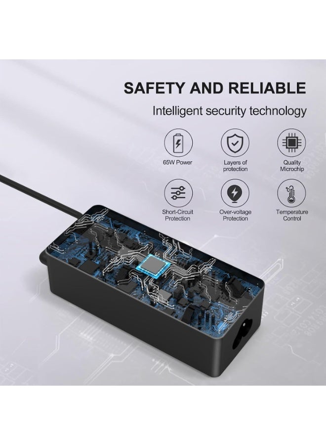 إي وورلد شاحن USB-C بقوة 65 واط لأجهزة Lenovo وDell وHP وAcer وASUS وSamsung وMacBook وChromebook والمزيد – محول طاقة لابتوب بمنفذ Type-C مع حماية متقدمة وشحن سريع PD - Image 5