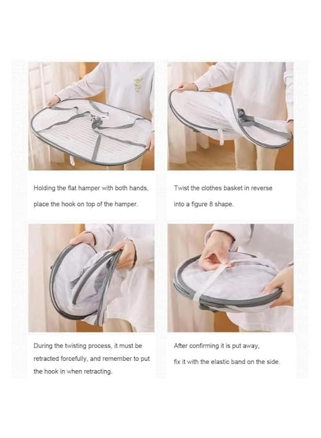 FYLX Drying Rack 2Layer Hanging Mesh Net Dryer Collaible with SShape Zippers Pothook Carabiner and Storage Pouch for Hydroponics Flowers Buds Fruits Seafoods Clothes 2Layer L)  - Image 4