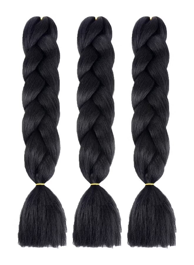 Gecomo 3 Piece Braided Hair Wig African Braids Hair Extension Set - Image 1