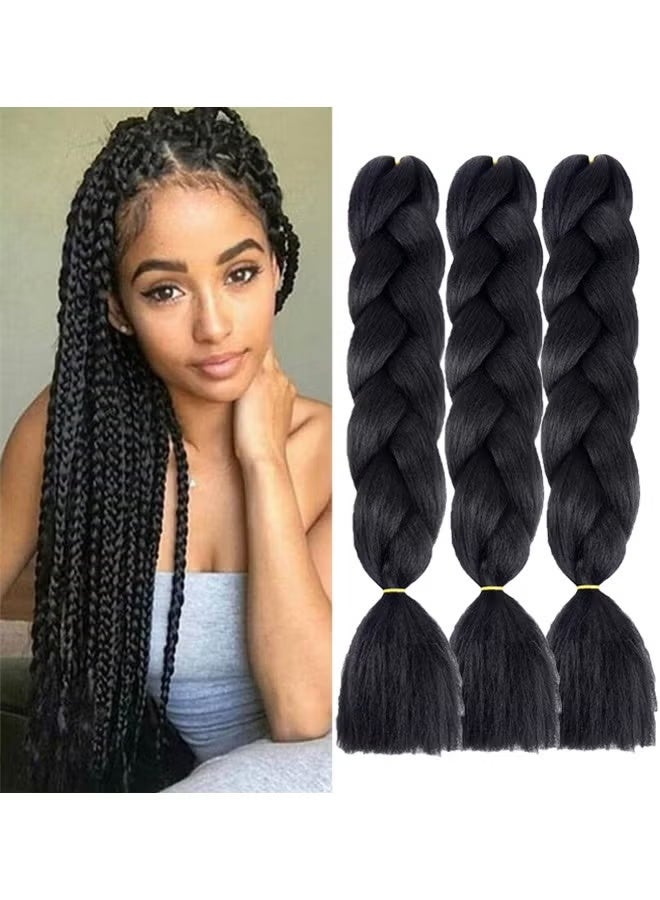 Gecomo 3 Piece Braided Hair Wig African Braids Hair Extension Set - Image 2