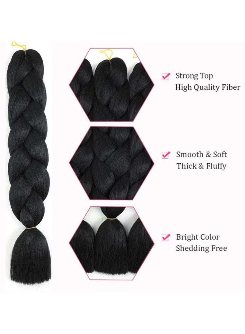 Gecomo 3 Piece Braided Hair Wig African Braids Hair Extension Set - Image 3
