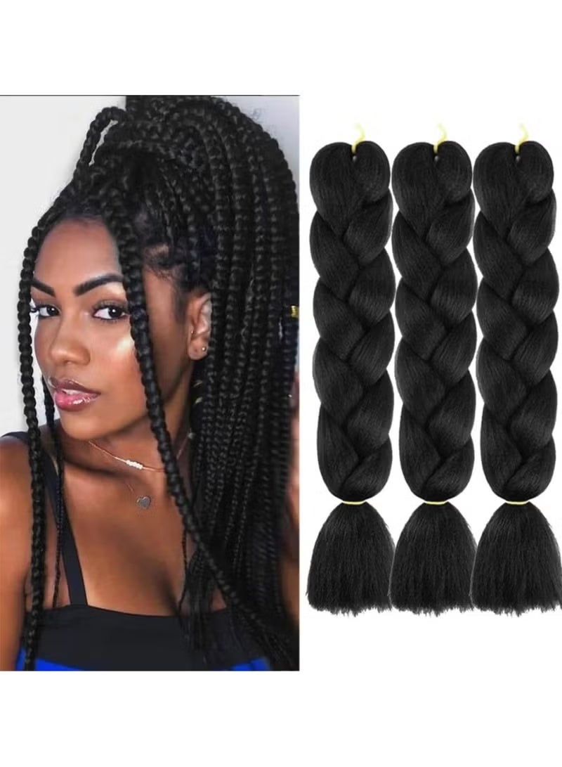 Gecomo 3 Piece Braided Hair Wig African Braids Hair Extension Set - Image 4