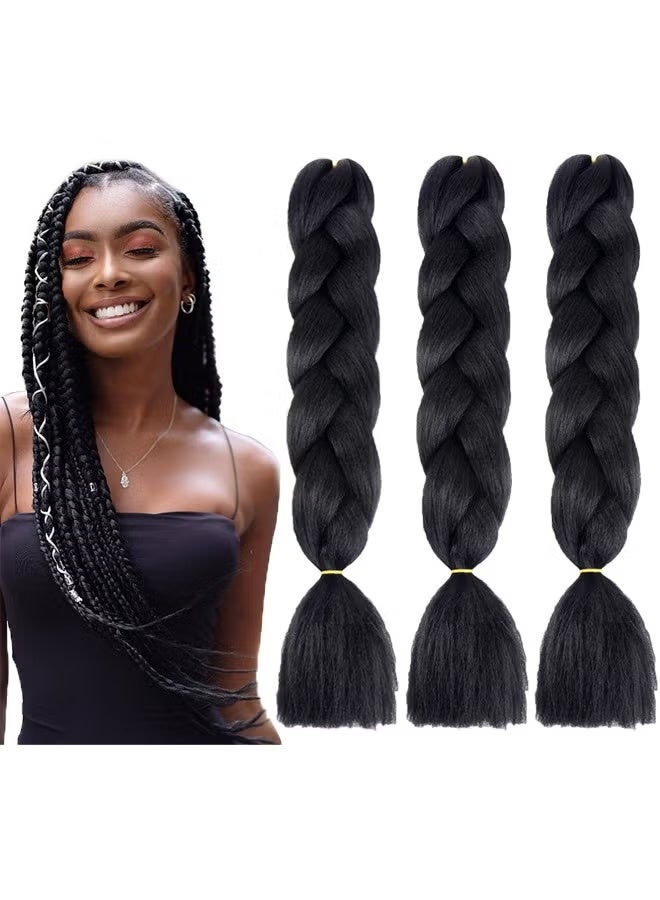 Gecomo 3 Piece Braided Hair Wig African Braids Hair Extension Set - Image 5
