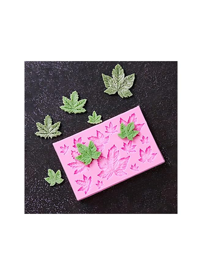 S-TOP 2Pcs Leaf Mold Silicone Mould for Fondant Cake Decoration or Lollipop Chocolate Decoration - Various Themes Leaves Modeling Moulds - Image 2