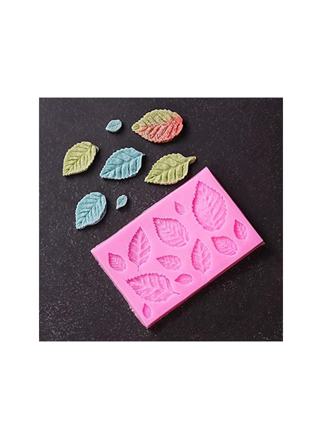S-TOP 2Pcs Leaf Mold Silicone Mould for Fondant Cake Decoration or Lollipop Chocolate Decoration - Various Themes Leaves Modeling Moulds - Image 5