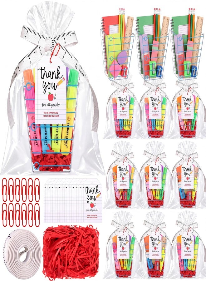 Vesici 12 Sets Back to School Gifts, Teacher Gift Boxes Thank You Teachers Composition Notebook Boxes Snack Popcorn Holders for First Day of School Welcome Kits Classroom Favors - Image 1